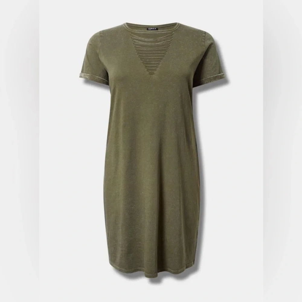Torrid Mini Jersey Destructed Front T-Shirt Dress
